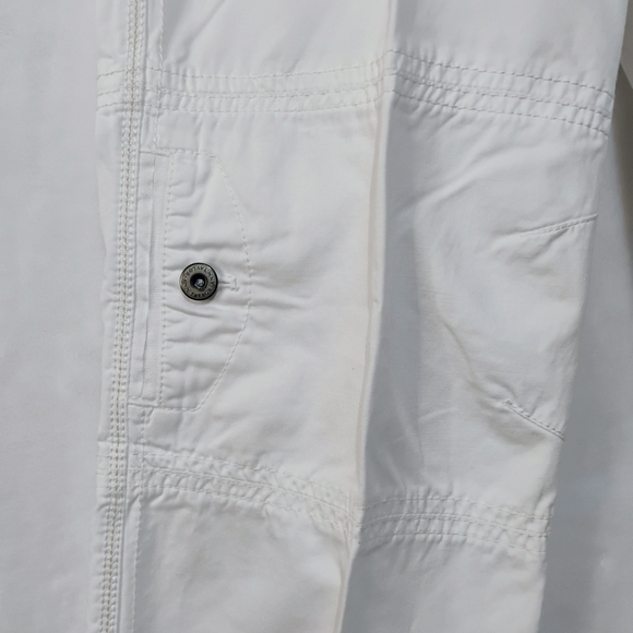 Ann Taylor Petite White Cargo Pants Womens 8 P Lindsay Straight Leg Casual P - Picture 2 of 6